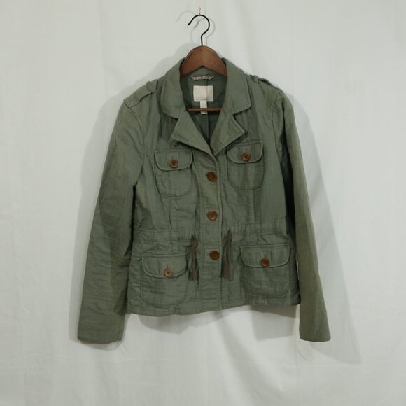 Banana Republic Heritage Military Utility Jacket Olive Green Women’s Size M - Picture 2 of 8